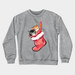 Xmas cats in socks Crewneck Sweatshirt